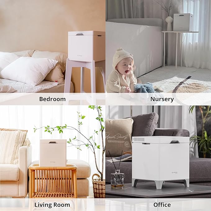 Carepod Cube Plus X50V Stainless Steel Humidifier - Easy to Clean, 3 Mist Level settings, Auto-Humidity & Auto Shut-Off Feature, One Touch Built-in Sanitization, No Filters, Lasts 32Hrs (1.1Gal/4.2L)-CubbioJoy