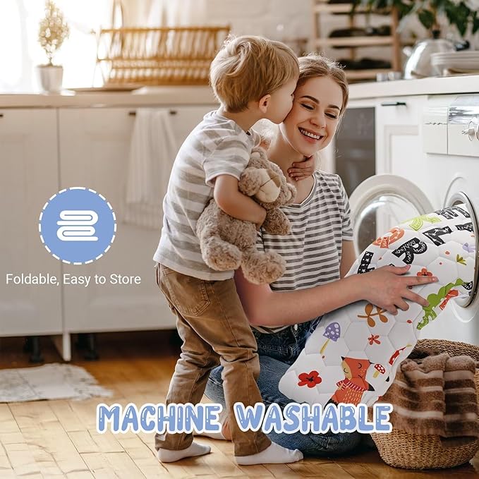 Baby Play Mat 50x50 Playpen Mat Upgraded Thicker Baby Floor Play Mat Cushioned Anti- Slip Crawling Mat Waterproof Activity Playmat for Babies Toddlers Infants Tummy Time(50x50, Letter Fox)-CubbioJoy