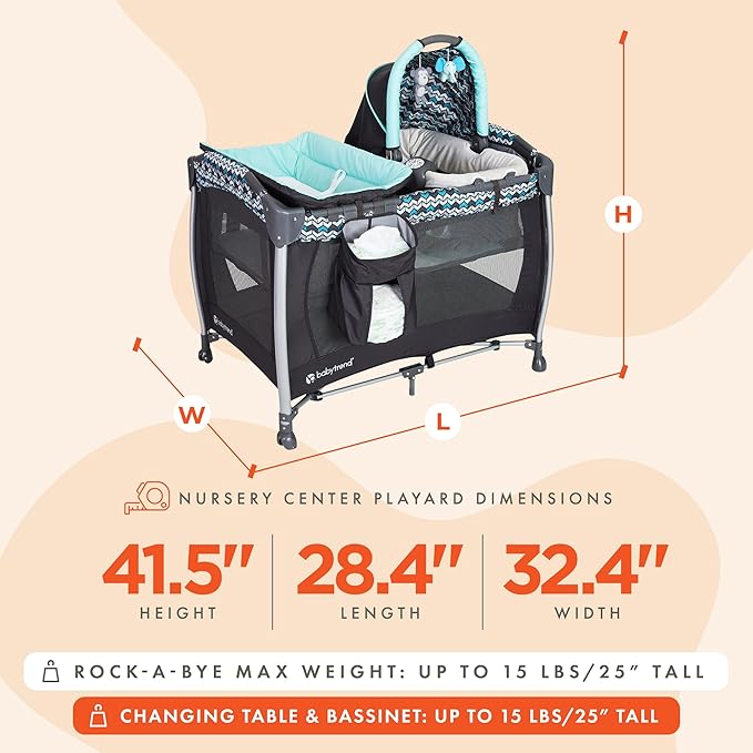 Baby Trend Resort Elite Nursery Center® Playard, Laguna-CubbioJoy