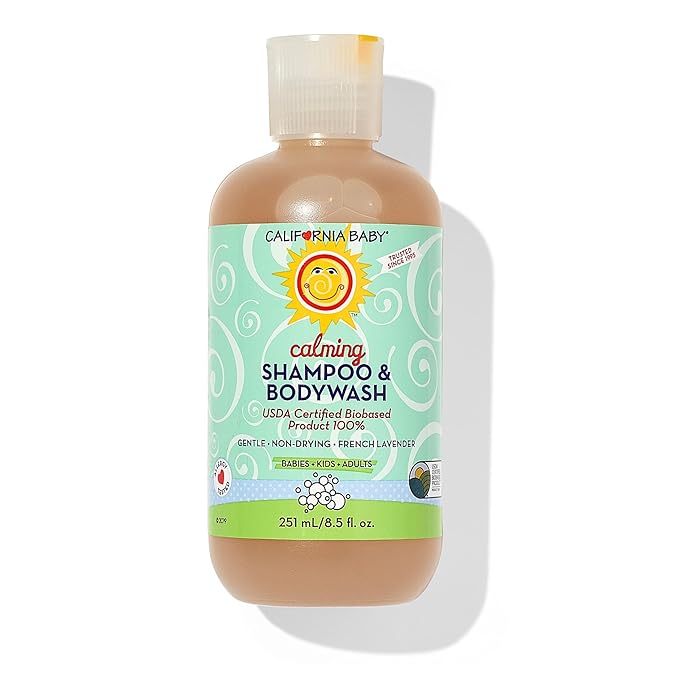 California Baby Calming Baby Shampoo + Baby Wash | 100% Plant-Based | Lavender Body Wash For Sensitive Skin | Hypoallergenic | 251 mL / 8.5 oz.-CubbioJoy