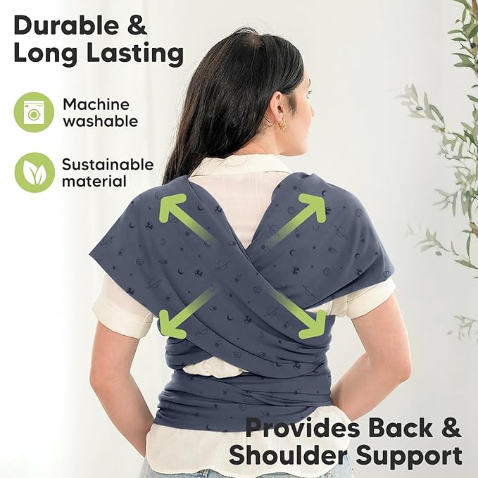 KeaBabies Baby Wrap Carrier - All in 1 Original Baby Carrier Newborn to Toddler Sling, Easy to Wear, Hands Free Bonding, Lightweight, Breathable Infant Wraps (Planets)-CubbioJoy