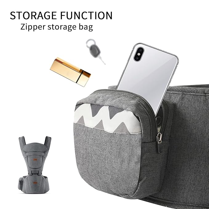 Baby Carrier with Hip Seat, Baby Carrier Newborn to Toddler, 6-in-1 Ways to Carry, All Seasons, Adjustable Baby Holder Carrier for Breastfeeding(Grey)-CubbioJoy