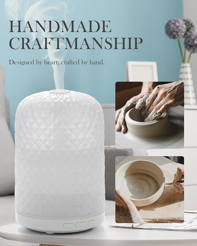 Aromatherapy Diffuser – Ultrasonic Essential Oil Diffuser, Health Night Light, Timer & Auto Shut-Off, BPA-Free, 120ml Diffusers for Home, Office, or Spa-CubbioJoy