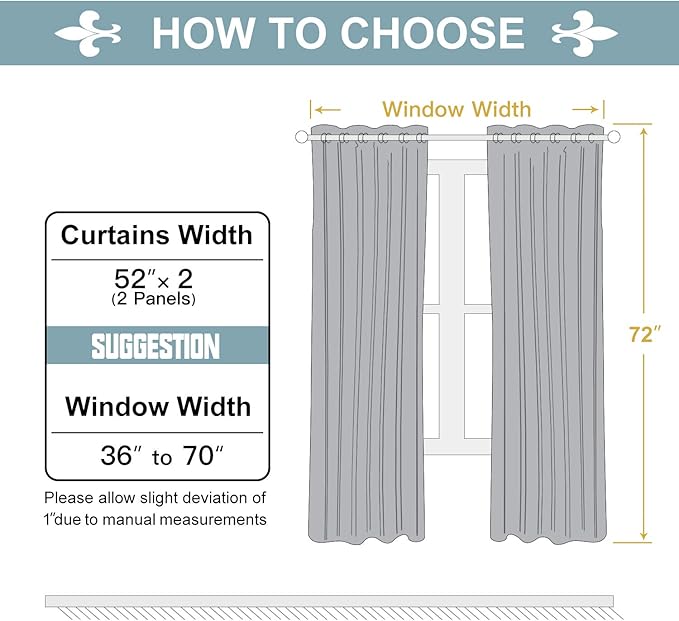 ChrisDowa 100% Blackout Curtains for Bedroom with Black Liner, 2 Thick Layers Total Blackout Thermal Insulated Grommet Window Curtains 2 Panels Set (Brown, 52 x 72 Inch)-CubbioJoy