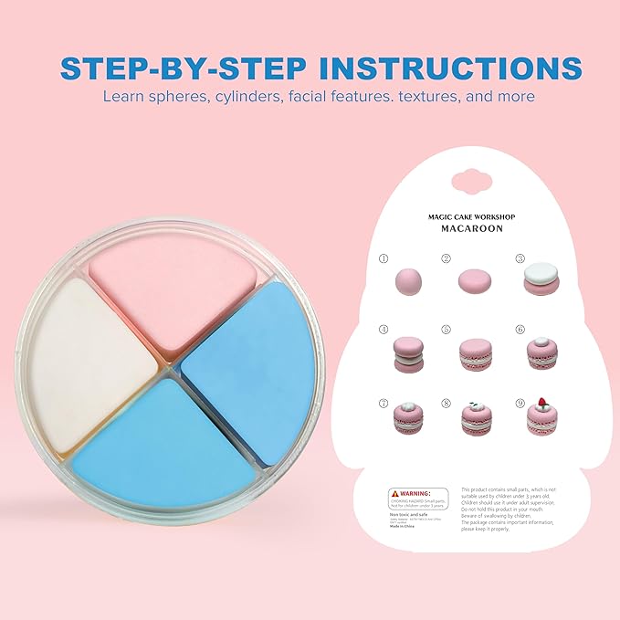 Air Dry Clay Kit - Cake Themed, Modeling Clay for Kids, DIY Model Magic Clay with Sculpting Tools and Tutorials, 12 Boxes Molding Clay, Ultra Light, Soft & Non-Toxic, Arts and Crafts Gift for Kids-CubbioJoy