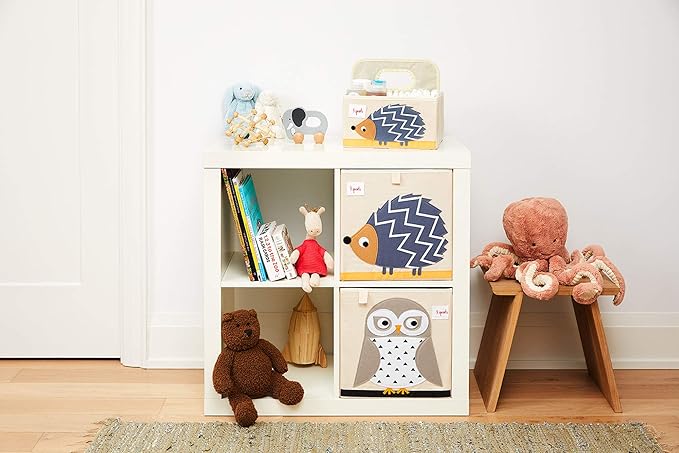 3 Sprouts Toy Storage Organizer: Toy Box Cube Organizer for Playroom, Nursery - Foldable Storage Bin - Hedgehog-CubbioJoy