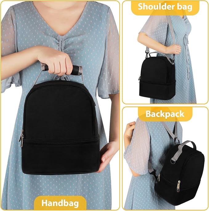 Accmor Breastmilk Cooler Bag with Ice Pack, Breast Pump Bag with Cooler Fits 6 Bottles, Double Layer Breast Milk Cooler Travel Bag for Nursing Mom Daycare, Work, Travel-CubbioJoy