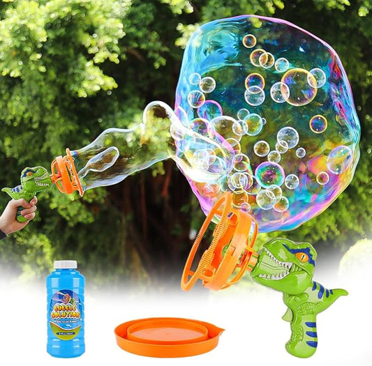 Dinosaur Bubble Blower Bubble Machine Gun for Kids and Toddlers Fun Big Bubble Wand Outdoor Toys for 3 4 5 6 7 8 Years Old Boys and Girls(Green)-CubbioJoy