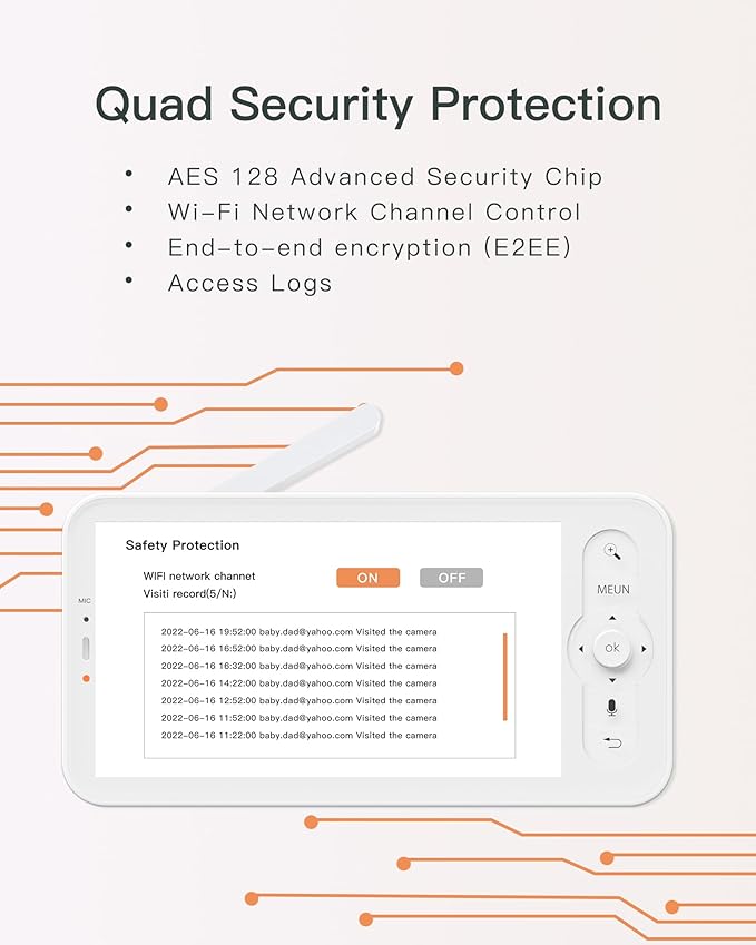 ARENTI Baby Monitor 2 Cameras, Smart Baby Camera with 5-Inch Wireless Display, Super Night Vision, Temperature Sensor, Sound Detection, Auto Motion Tracking, 2-Way Audio, VOX Mode(B2 Set)-CubbioJoy