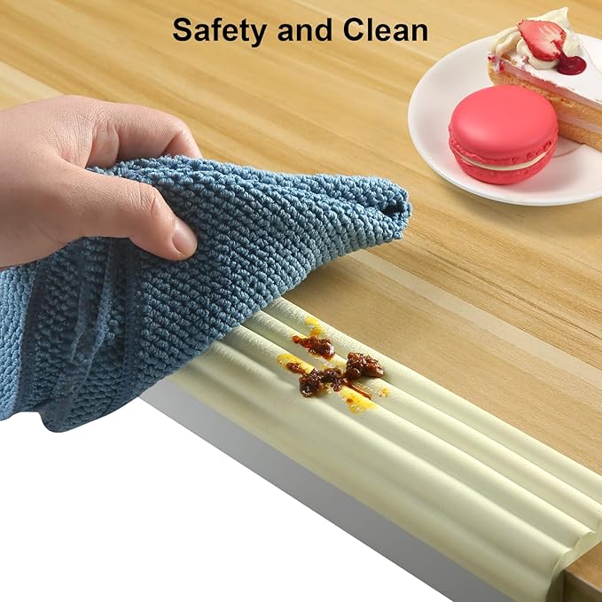 Baby Proofing Edge Corner Protector,16.4 ft Edge Guards Padding with 3M Adhesive, Extra-Wide Soft Rubber Foam Padding, Furniture,Sharp Edge Safety Corner Edge Bumper Guard- Cream-CubbioJoy