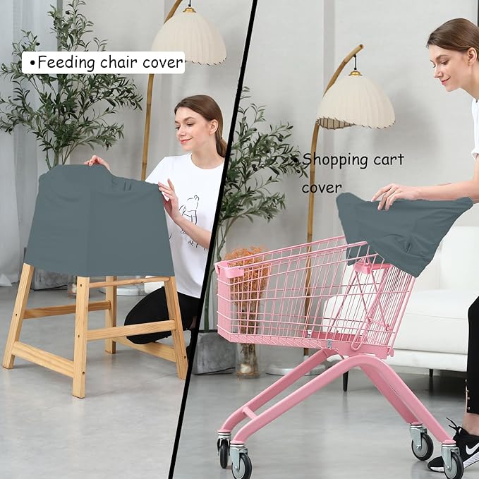 Car Seat Cover Baby for Nursing, Baby Breastfeeding Cover Carseat Canopy Covers, Solid Color Multi-use Nursing Cover for Babies (Neutral Grey)-CubbioJoy