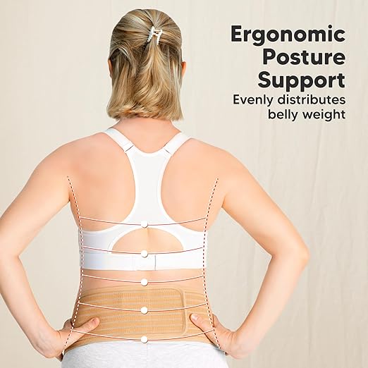 KeaBabies Maternity Belly Bands for Pregnant Women - Soft & Breathable Pregnancy Belly Support Band, Adjustable Maternity Belt for Back, Pelvic Support, Comfortable, Easy to Use (Classic Ivory, M/L)-CubbioJoy
