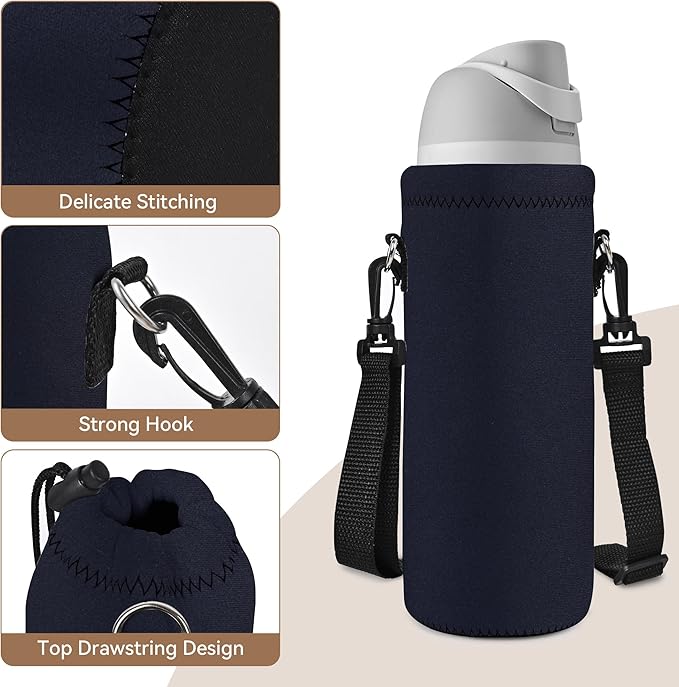 AUPET Water Bottle Bag Carrier,24oz/32oz Insulated Neoprene bottle Sling Holder Case Pouch Cover for 1000ML/750ML Bottles with Shoulder Strap for walking-CubbioJoy