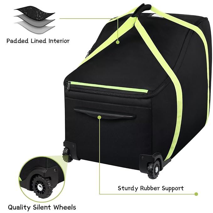 Baby Car Seat Travel Bag Fit Chicco Keyfit 35 and Anti-rebound Bar Base, Doona Car Seat Stroller and Base, Nuna Pipa Travel Bag, Infant Car Seat Bags for Air Travel, Doona Travel Bag-CubbioJoy