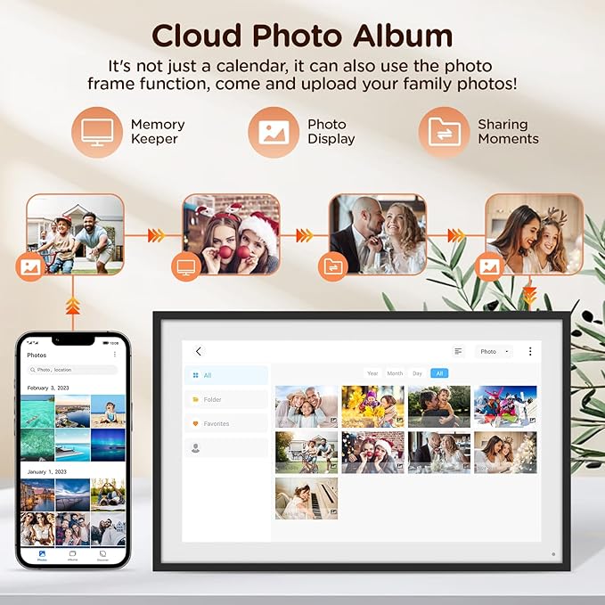 15.6 Inch Digital Calendar, Wall Electronic Desk Calendar, Full HD 1920 * 1080P IPS Touchscreen Interactive Display for Family Meal Planner Support - Streamline Household Organization-CubbioJoy