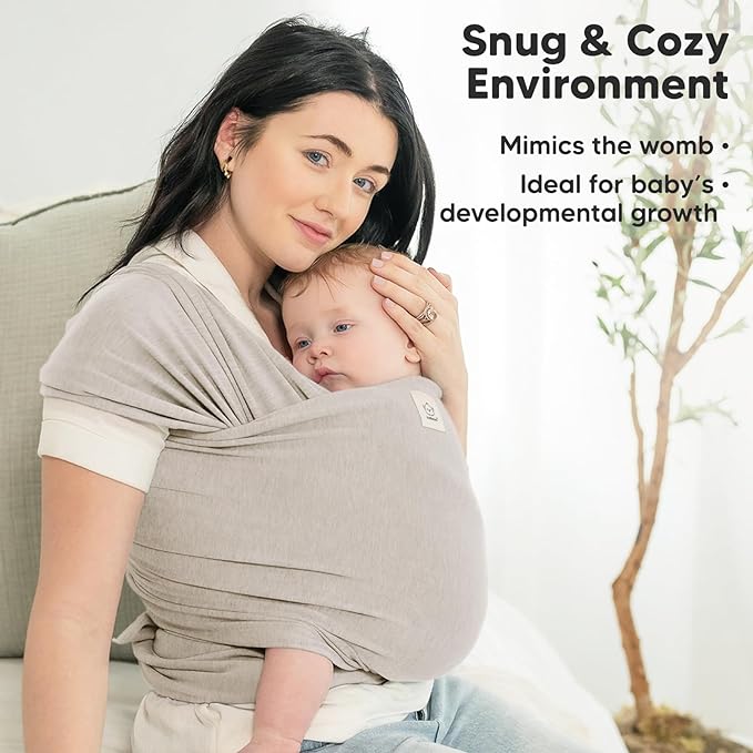 KeaBabies Baby Wrap Carrier - All in 1 Original Baby Carrier Newborn to Toddler Sling, Easy to Wear, Hands Free Bonding, Lightweight, Breathable Infant Wraps (Stone Gray)-CubbioJoy