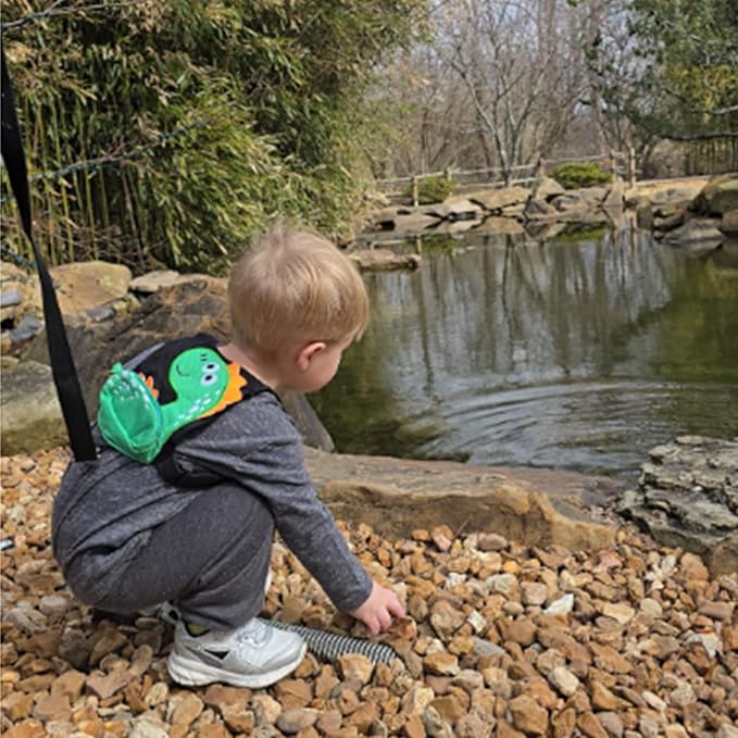 3 in 1 Toddler Harness Leash + Baby Anti Lost Wrist Link, Accmor Cute Dinosaur Child Safety Harness Tether, Kids Walking Wristband Assistant Strap Belt for Parent Boys Outdoor Activity (Black)-CubbioJoy