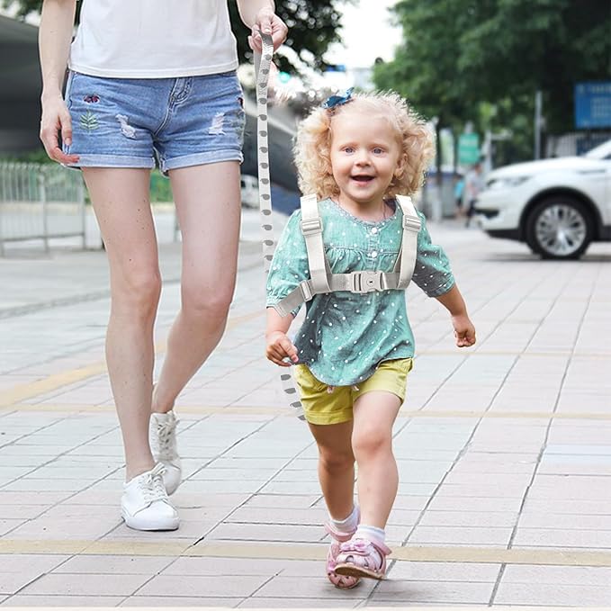 Accmor Toddler Harness Leash, Collapsible Cute Rabbit Kids Leash + Anti Lost Wrist Link for Outdoor Travel, Soft Child Walking Harness Tether Wristband Assistant Strap Belt Protector for Baby Girls-CubbioJoy