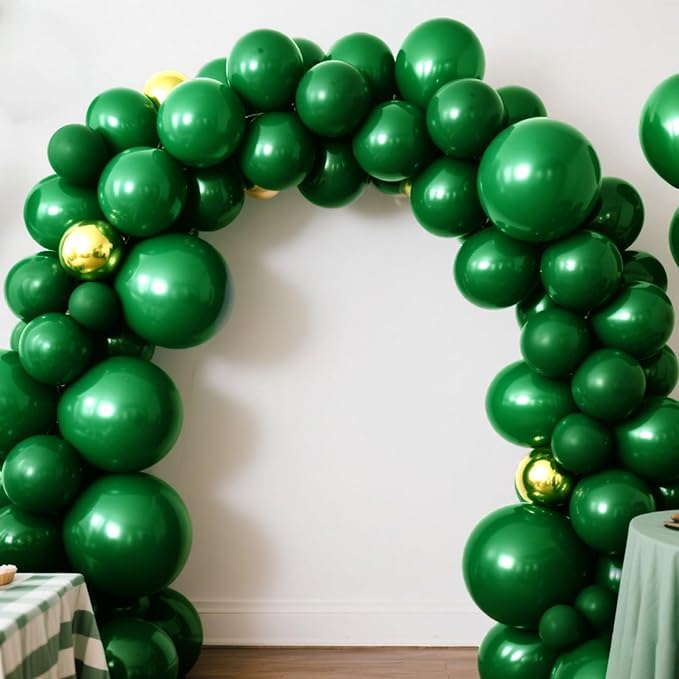 140pcs Night Green Round Balloons Different Sizes 18 12 10 5 Inch Latex Balloons for Arch Decoration Party Balloon Kit for Graduation Birthday Party Wedding Balloon Baby Shower Decoration-CubbioJoy