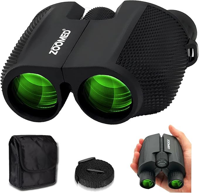 Compact Binoculars for Bird Watching 10x25, Binoculars for Kids and Adults, theather, Easy Focus, Outdoor Travel Sightseeing, Hiking, Small for Adults, Games, Sports, Travel, car Race.-CubbioJoy
