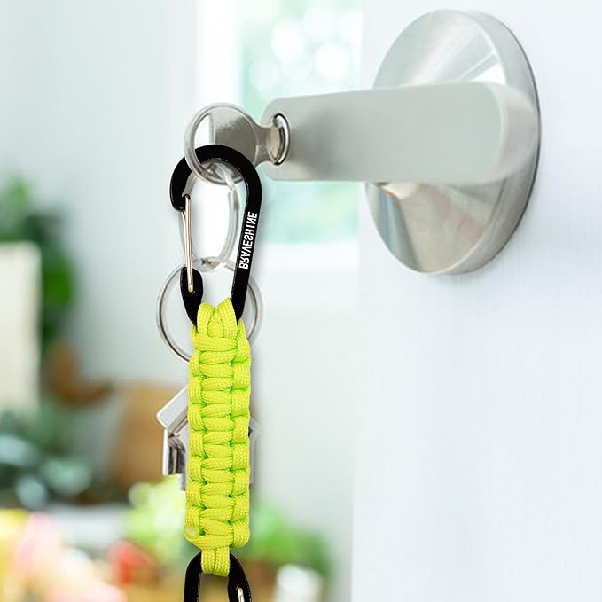 BRAVESHINE Paracord Keychain Carabiner Clip, D Ring Lanyard Hanger Stroller Hook for Water Bottle, Key, Backpacks, Men, Women-CubbioJoy