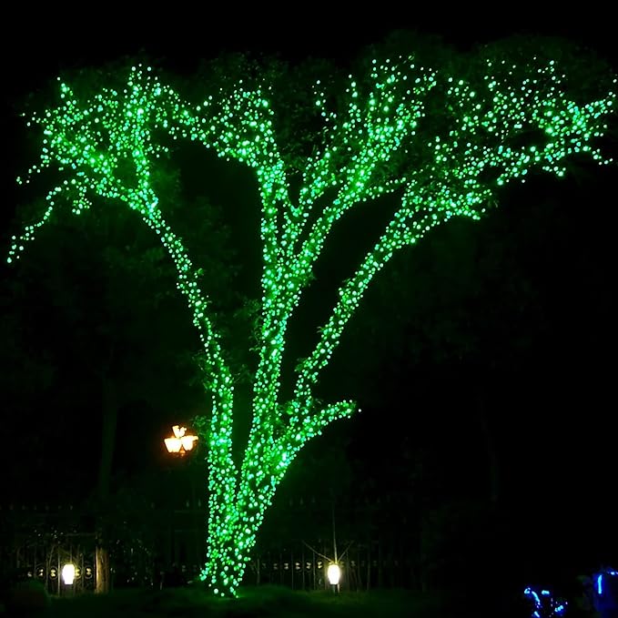 Dazzle Bright Green Christmas String Lights, 100 LED 33 FT Halloween Lights with 8 Modes, Waterproof Christmas Decorations for Indoor Outdoor Holiday Party Home Tree Decor-CubbioJoy