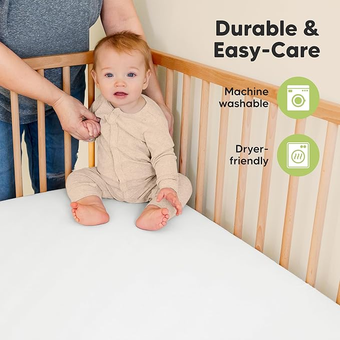 KeaBabies 2-Pack Organic Crib Sheets for Boys, Girls - 52x28 Fitted Crib Mattress Sheet Neutral, Breathable Jersey Cotton Cover for Baby Bed, Toddler Mattress, Soft & Cute Prints (Cloud)-CubbioJoy