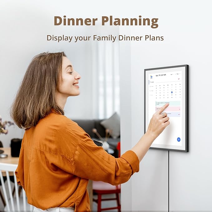 Dragon Touch 15.6" Digital Calendar Chore Chart – 1080P Full HD Interactive Touchscreen, Smart Family Planner, Hearth Display Digital Calendar Wall & Desk Mountable for Seamless Scheduling Black-CubbioJoy