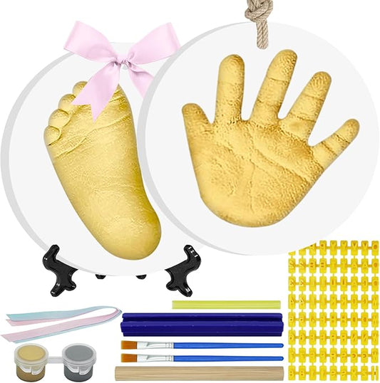 Baby Hand & Footprint Keepsake Kit - Personalized Handprint Footprint Ornament for Newborn Babies, New Mom Gifts, Baby Shower & Registry, Nursery Picture Frame, Pet Paw Print Ornament-CubbioJoy