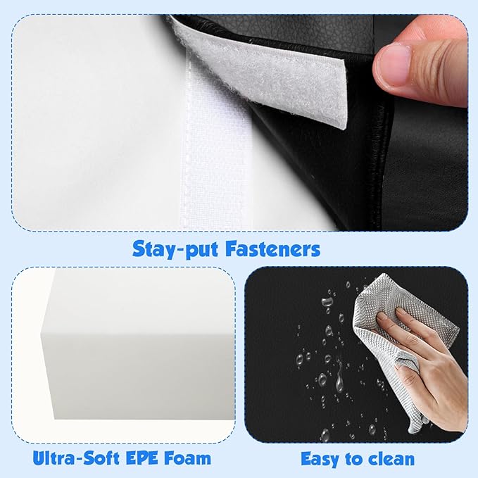 4-Piece Soft PU Leather Toddlers Climbing Toys, Baby Foam Climbing Blocks for Toddlers 3, Indoor Climb and Crawl Activity Play Set, Foam Play Gym Climbing Structures (Black and White)-CubbioJoy