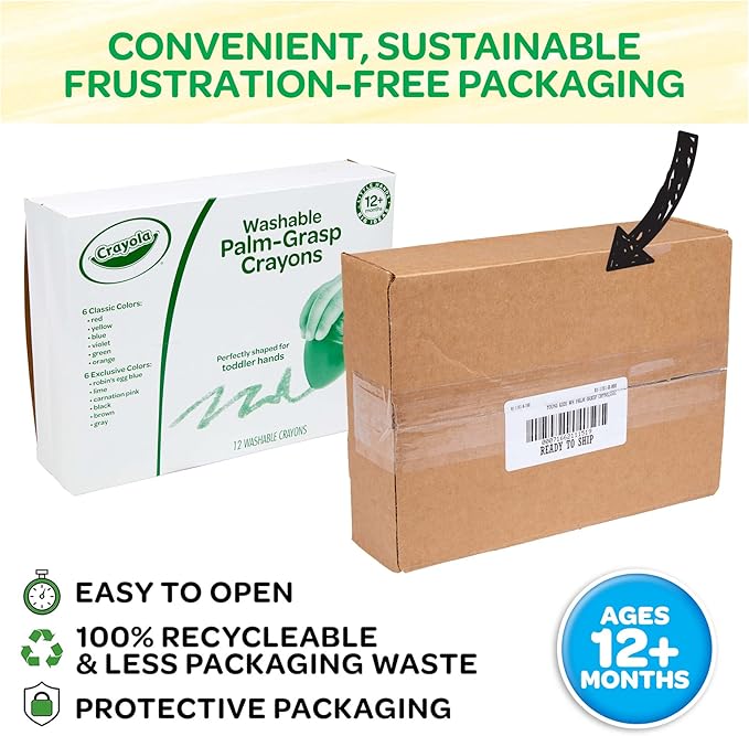 Crayola Large Egg Crayons (12ct), Jumbo Washable Crayons for Toddlers, Preschool Art Supplies for Toddlers, Classroom Must Have, Ages 1+-CubbioJoy