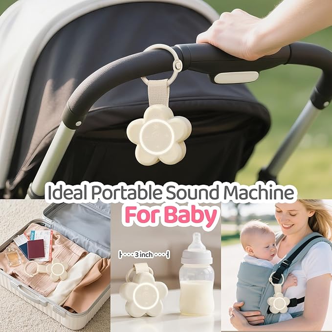 2025 Mom's Choice Awards | Portable White Noise Sound Machine Baby | 25 Soothing Sounds | Rechargeable Travel Sound Machine Baby with Night Light | Newborn Essentials | Nursery, Home, Sleep Aid-CubbioJoy