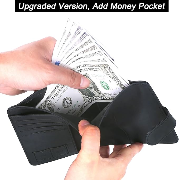 Airtag Passport Holder Cover Wallet Travel Essentials Leather RFID Blocking Case Vacation Luggage Must Haves Travel Accessories for Men Women (117#Black)-CubbioJoy