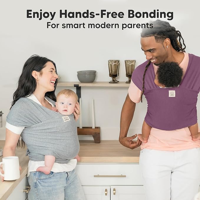 KeaBabies Baby Wrap Carrier - All in 1 Original Baby Carrier Newborn to Toddler Sling, Easy to Wear, Hands Free Bonding, Lightweight, Breathable Infant Wraps (Dark Mauve)-CubbioJoy