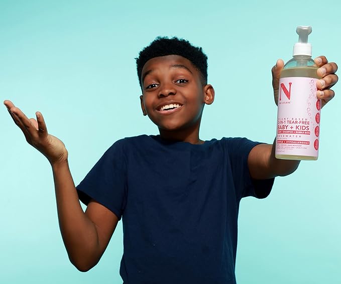 Dr. Natural 3-in-1 Tear-Free Baby Plus Kids Soap - Head-to-Toe Soap and Shampoo - Sensitive Skin Moisturizing Body Wash - Rosewater - 16 oz-CubbioJoy