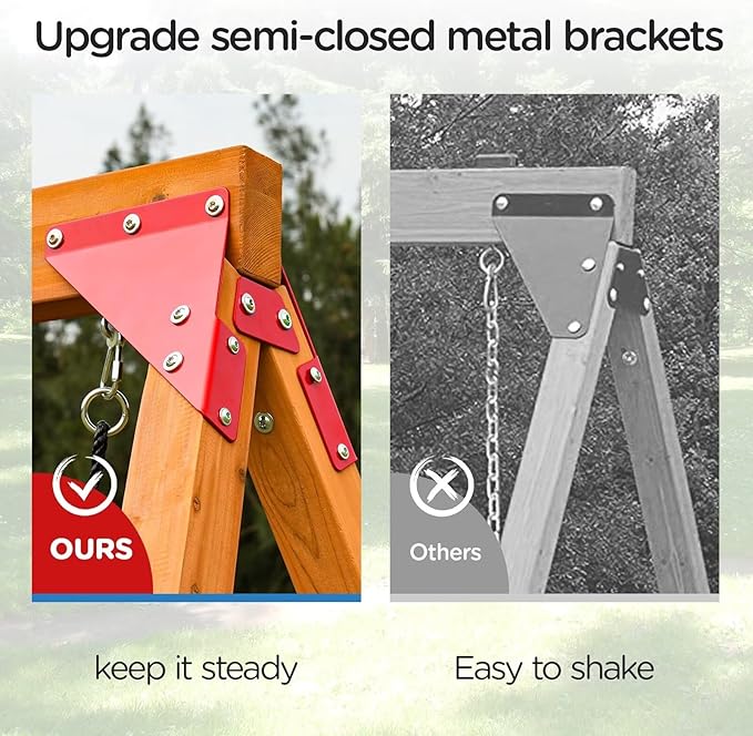 DIY Swing Sets for Backyard, Wooden Playground Sets with Glider Swing and 2 Belt Swings, Kids Outdoor Play Equipment, Outdoor Playset-CubbioJoy