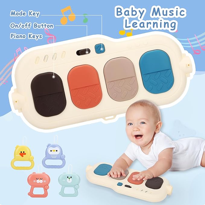 2 in 1 Baby Play Gym with Walker for Newborn, Baby Play Mat Activity Gym with 4 Infant Learning Sensory Tummy Time Mat for Infant Christmas Gifts Adjustable Height (Blue)-CubbioJoy