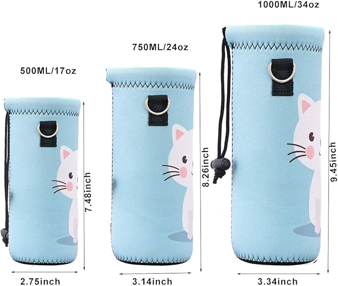 AUPET Water Bottle Bag Carrier,24oz/32oz Insulated Neoprene bottle Sling Holder Case Pouch Cover for 1000ML/750ML Bottles with Shoulder Strap for walking-CubbioJoy