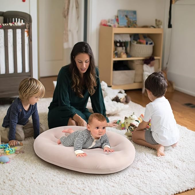 Baby Lounger for Newborn: Portable & Lightweight Pillow for Tummy Time Playtime & Diaper Changes - Skin-Friendly & Breathable for 0-12 Month Supervised Use-CubbioJoy