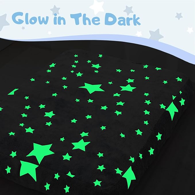 COMAX Kids Bean Bag Chair Turn into Beanbag Bed, Unicorn Toddler Bean Chair for Girl Boy Sleeping, Lazy Children Sofa Couch with Filler, Convertible Child Floor Mattress, Glowing Grey Star-CubbioJoy