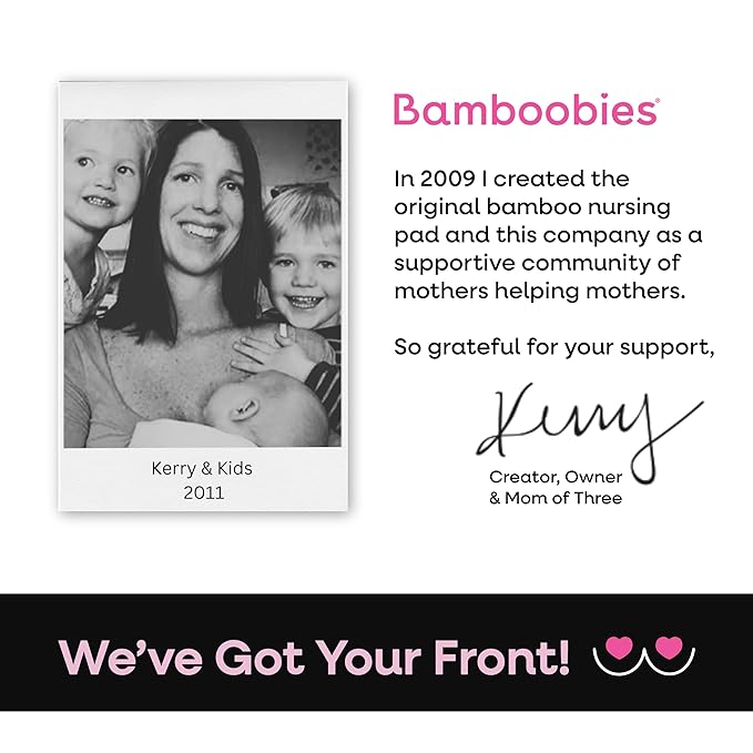 Bamboobies Nursing Pads, Reusable and Washable for Daily Use, Leak-Proof Pads for Breastfeeding, 4 Pads-CubbioJoy
