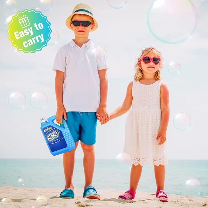 Bubble Solution Refill 70 OZ | Pre-Mix Premium Bubble Refill Solution No Measuring Required | Bubbles for Kids | Bubbles Refills | Bubbles Bulk | Bubble Machine Solution | Kids Easy Grip Bottle-CubbioJoy