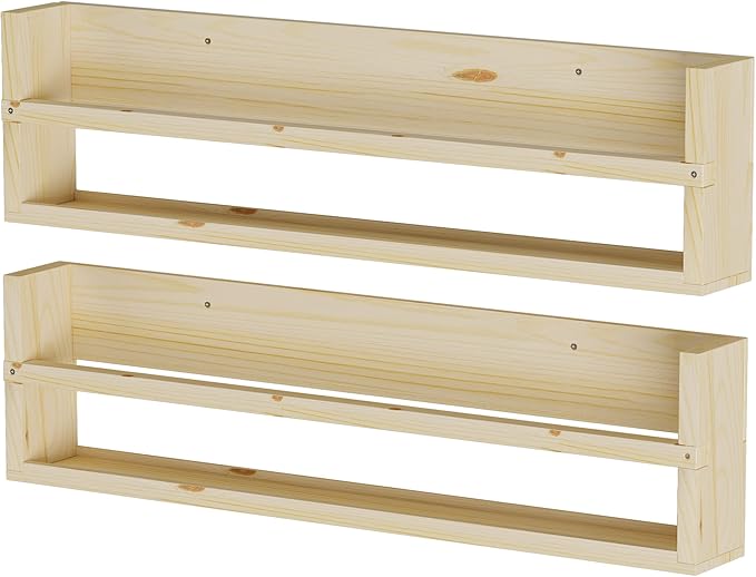 Brightmaison Polynez 30" Floating Shelves for Nursery & Kids, Set of 2 Unfinished Multiuse Wall Shelf-CubbioJoy