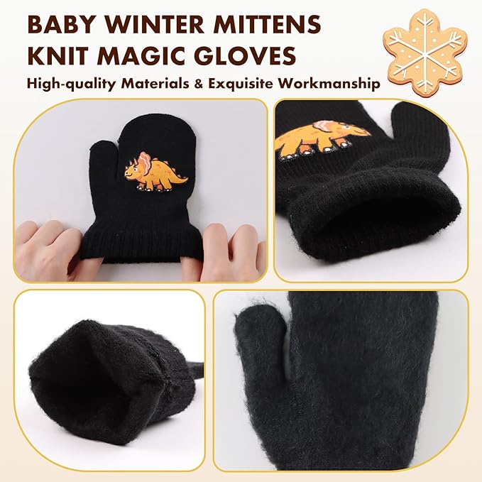 Baby Winter Mittens Toddler Stretch Knit Gloves Magic Warm Glove for Baby Boys Girls-CubbioJoy