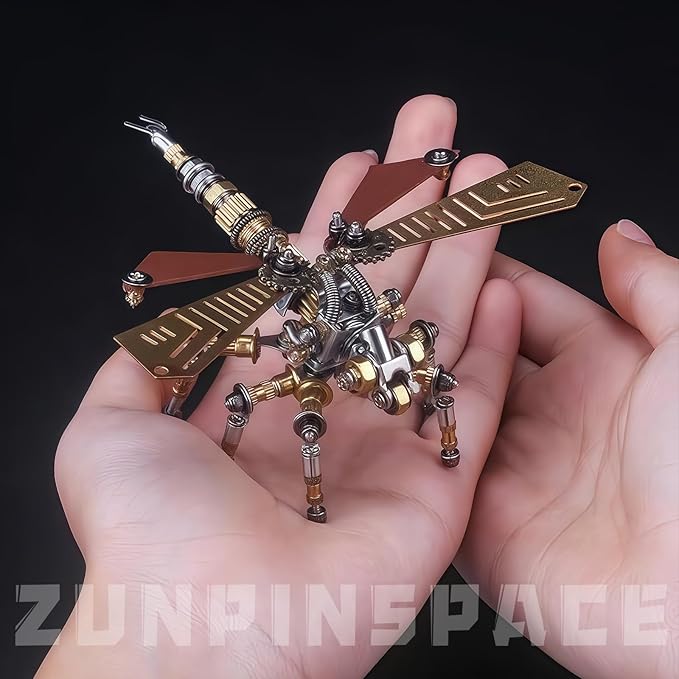 Adult 3D Metal Puzzle, Punk Insect Model Set, 3D Mechanical Insect Building Block Puzzle, Fun DIY Assembly, high-end Men's Gift. (Metal Dragonfly)-CubbioJoy