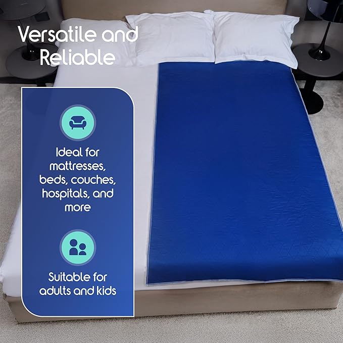 Inspire Waterproof Washable Mattress Pad, Quilted and Dark Colored to Hide Stains, Oversized 34"x 72" – Adults and Kids Reusable Underpad for Incontinence-CubbioJoy