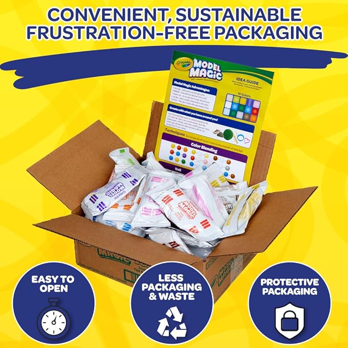 Crayola Model Magic (30pk), Bulk Modeling Clay Alternative, Air Dry, Kids Arts & Crafts, Classroom Supplies for Teachers, 15 Colors, 1oz-CubbioJoy