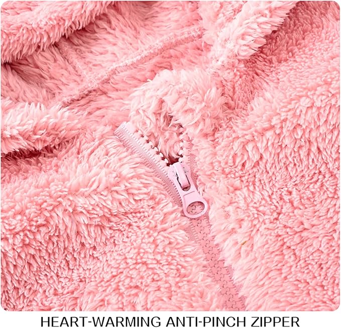 Baby Fleece Jumpsuits Infant Bear Ear Snowsuit Newborn Hooded Romper Warm Coat-CubbioJoy