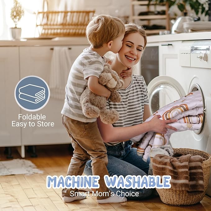 Boho Rainbow Baby Play Mat 50" X 50" Playpen Mat Thicken One-Piece Baby Crawling Mat Non-Slip Cushioned Baby Floor Mat Activity Playmats for Infants, Babies, Toddlers (50X50, Letters+Number)-CubbioJoy