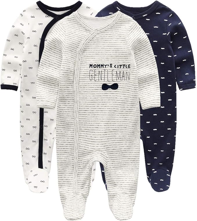 Kiddiezoom Baby and Toddler Boys'Snug Fit Footed One-Piece Romper Jumpsuit Cotton Cotton Footed Outfit-CubbioJoy